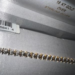 Tennis Bracelet - 18 KT  Over sterling silver